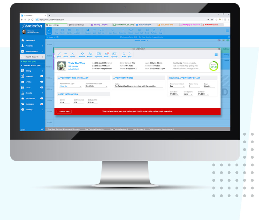 ChartPerfect's practice management front office software