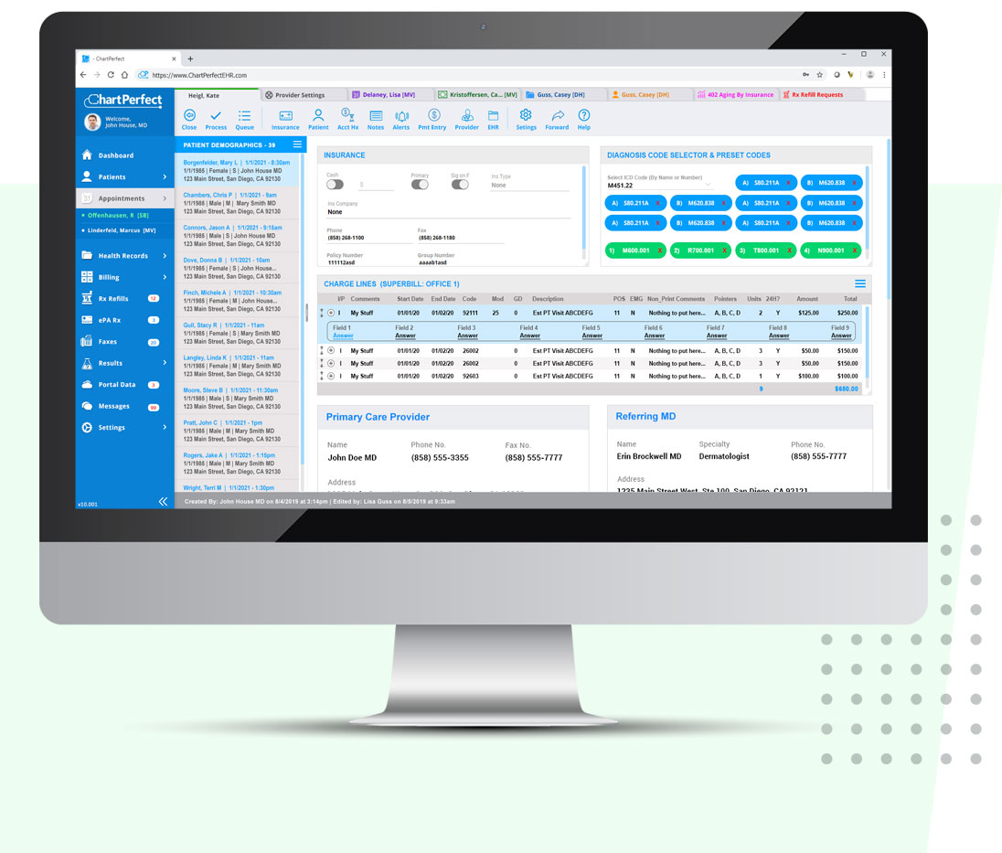 ChartPerfect's practice management medical billing software