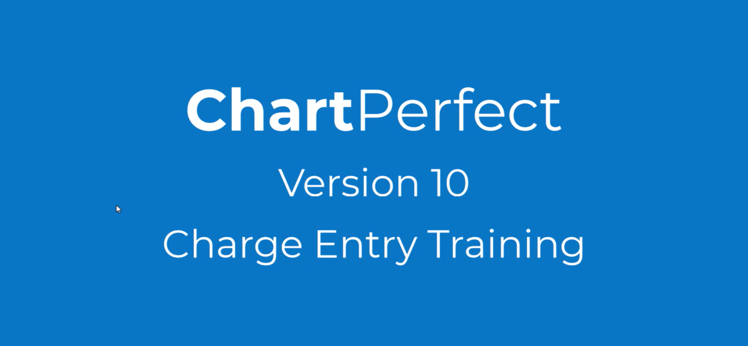 Billing - Charge Entry Training - ChartPerfect