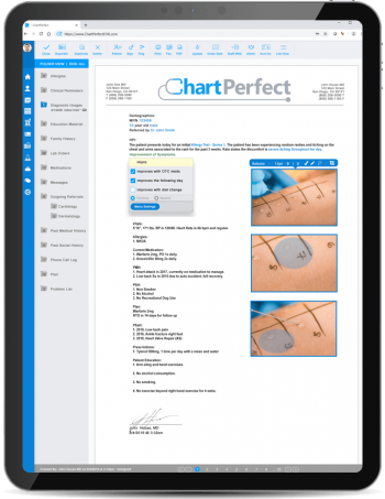 ChartPerfect's customizable notes and forms for allergy and immunology practices