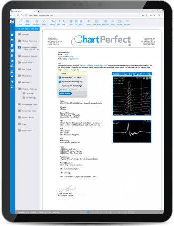 ChartPerfect EHR customizable notes and forms for neurology practices