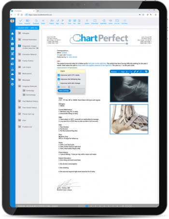 ChartPerfect EHR customizable notes and forms for podiatry practices