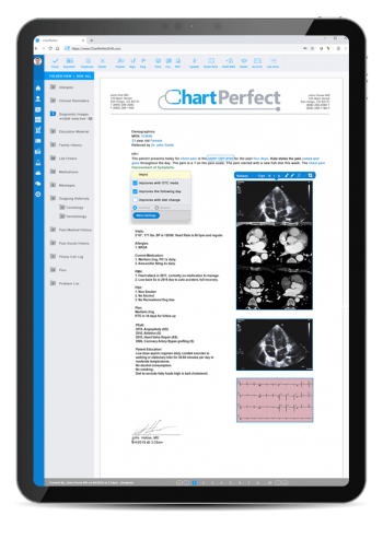 ChartPerfect EHR customizable notes and forms for cardiology practices