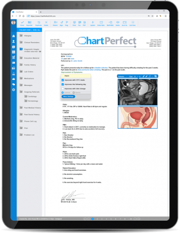 ChartPerfect EHR customizable urology templates to document patient encounters